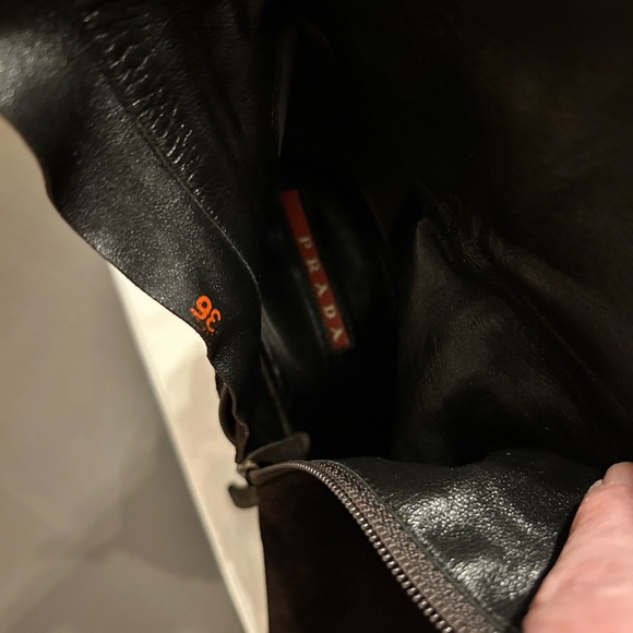 Beautiful Prada Brown Suede Ankle Boots, Size 6 EUC - Picture 6 of 6